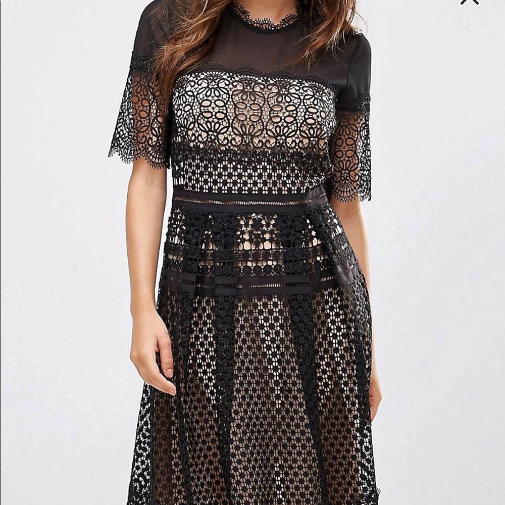 French Connection Anouk Lace Midi Dress